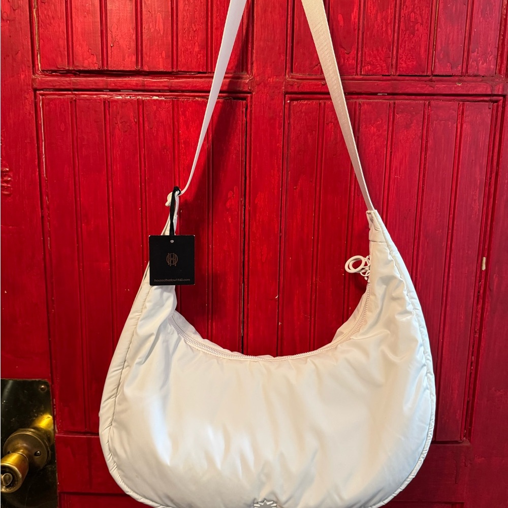 House of Harlow 1960 White nylon puffy hobo crescent zip Shoulder Bag